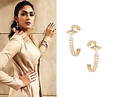 Gold plated stone hoop earrings