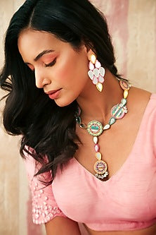 Peachy Pink Choker Necklace With Dyed Beads