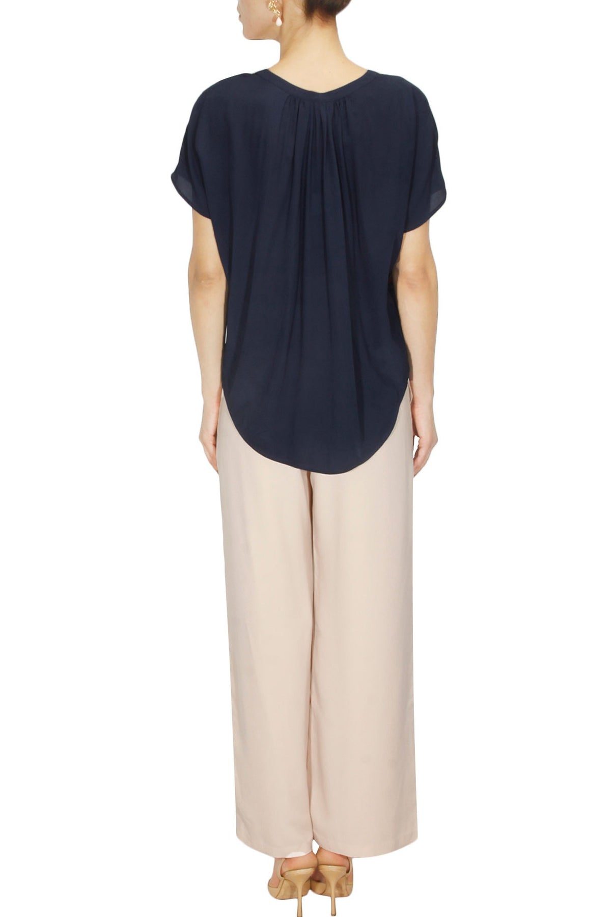 Navy blue kashmiri spring top
