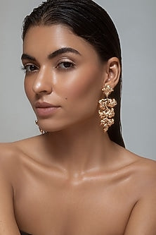 Rose Gold Plated Floral Earrings