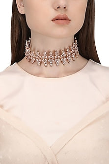 Rose Gold Plated Crystal Zircon Choker Necklace