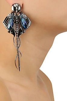 Gunmetal Plated Chrysalis Tail Earrings