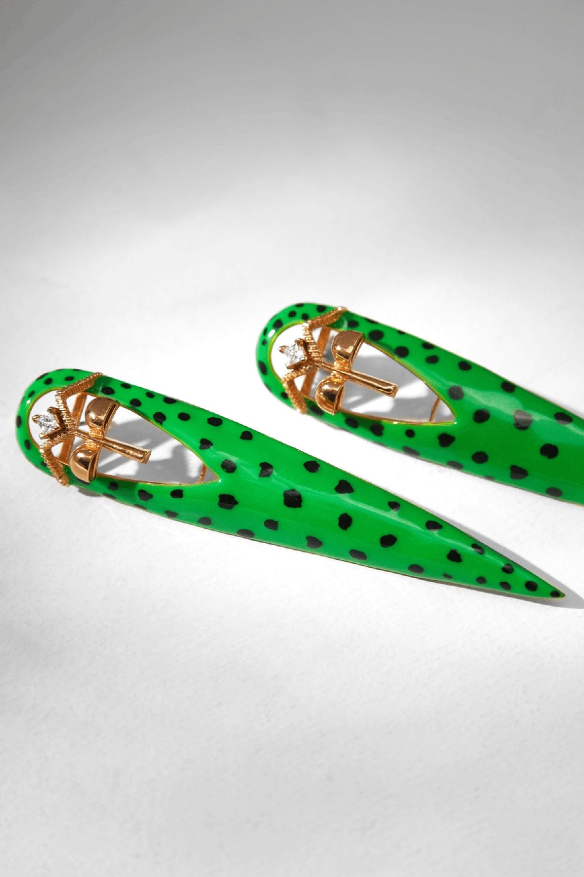 Gavi Spicule Leopard Enamel Earrings