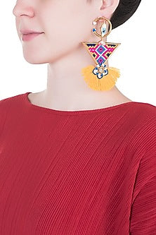 Gold Plated Evil-Eye Long Earrings