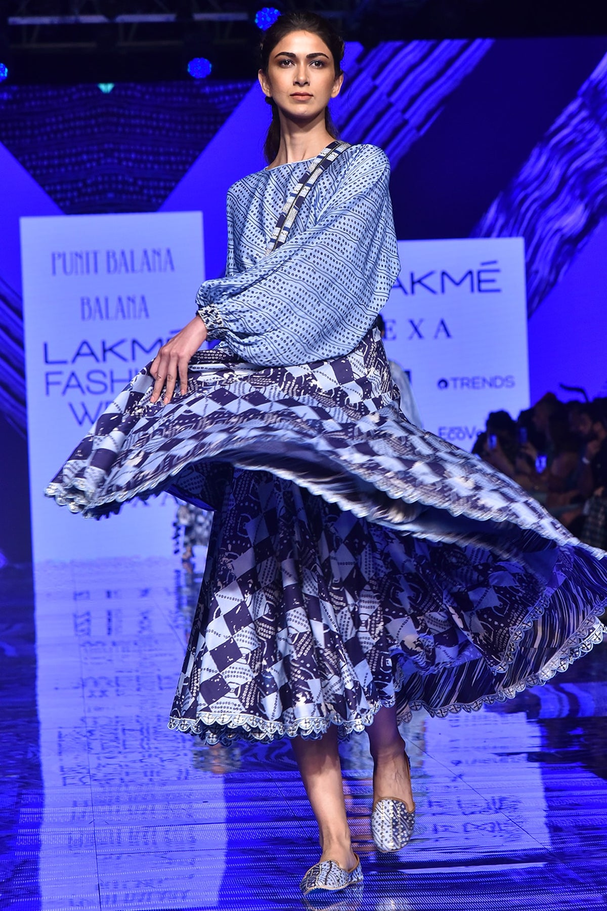 Midnight Blue String Top With Skirt