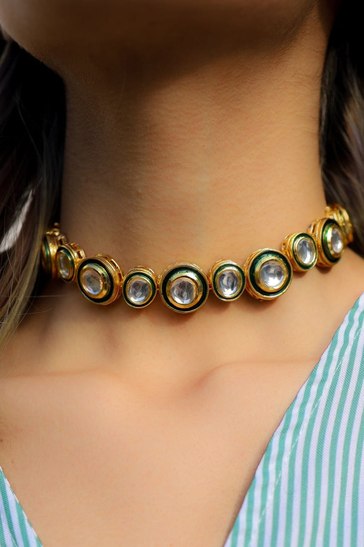 Stone Embellished Choker Necklace