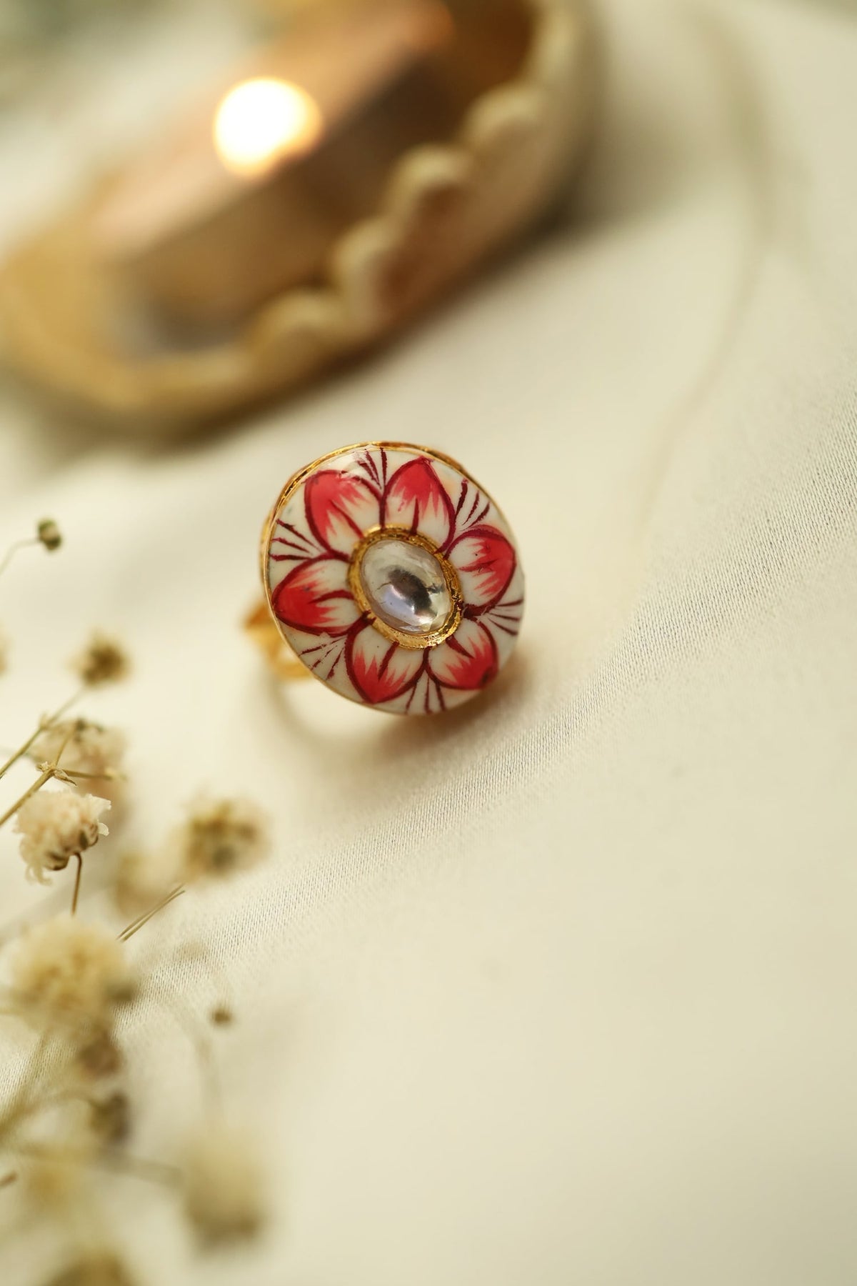 Floral Meenakari Ring
