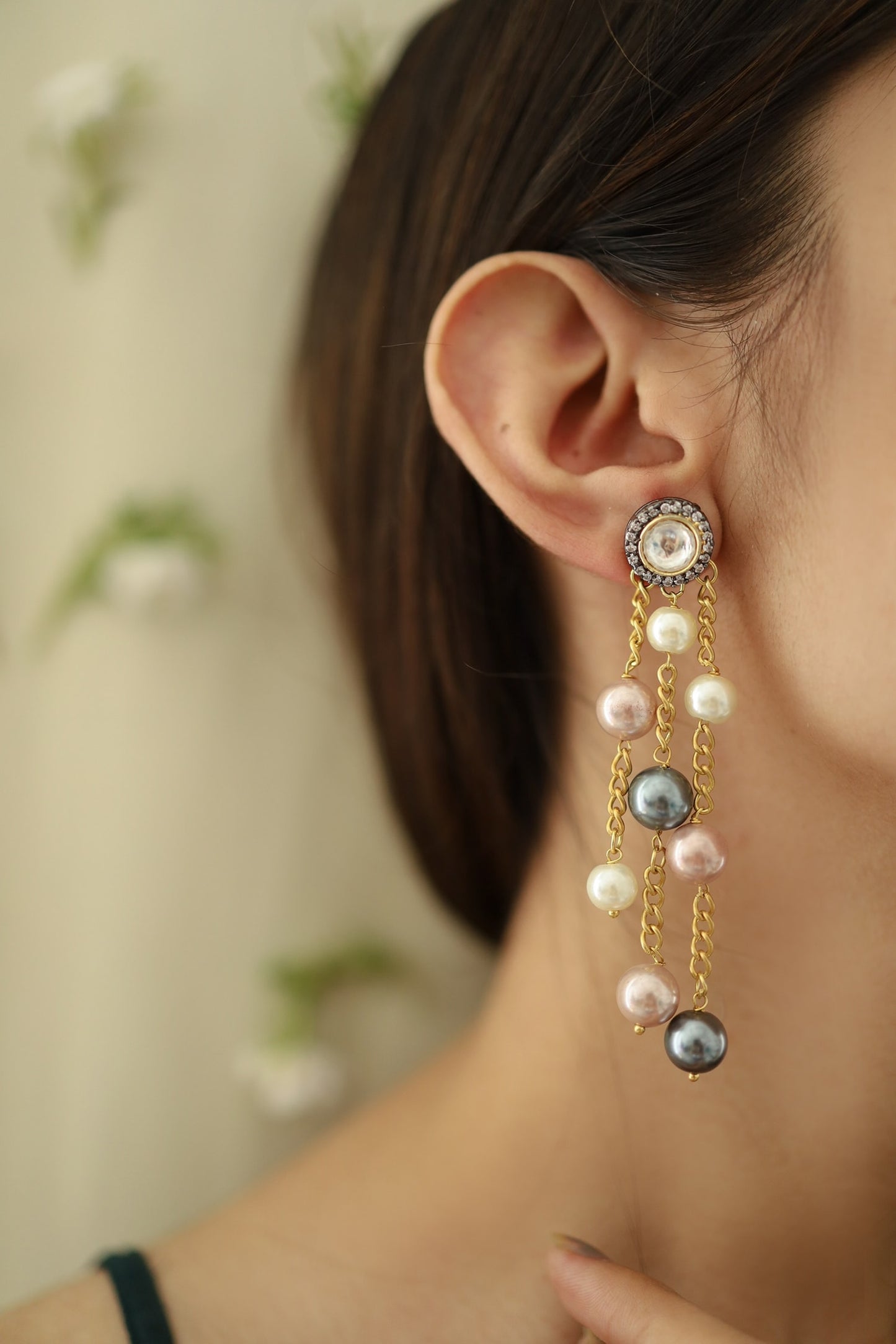 Stone Tassel Dangler Earrings