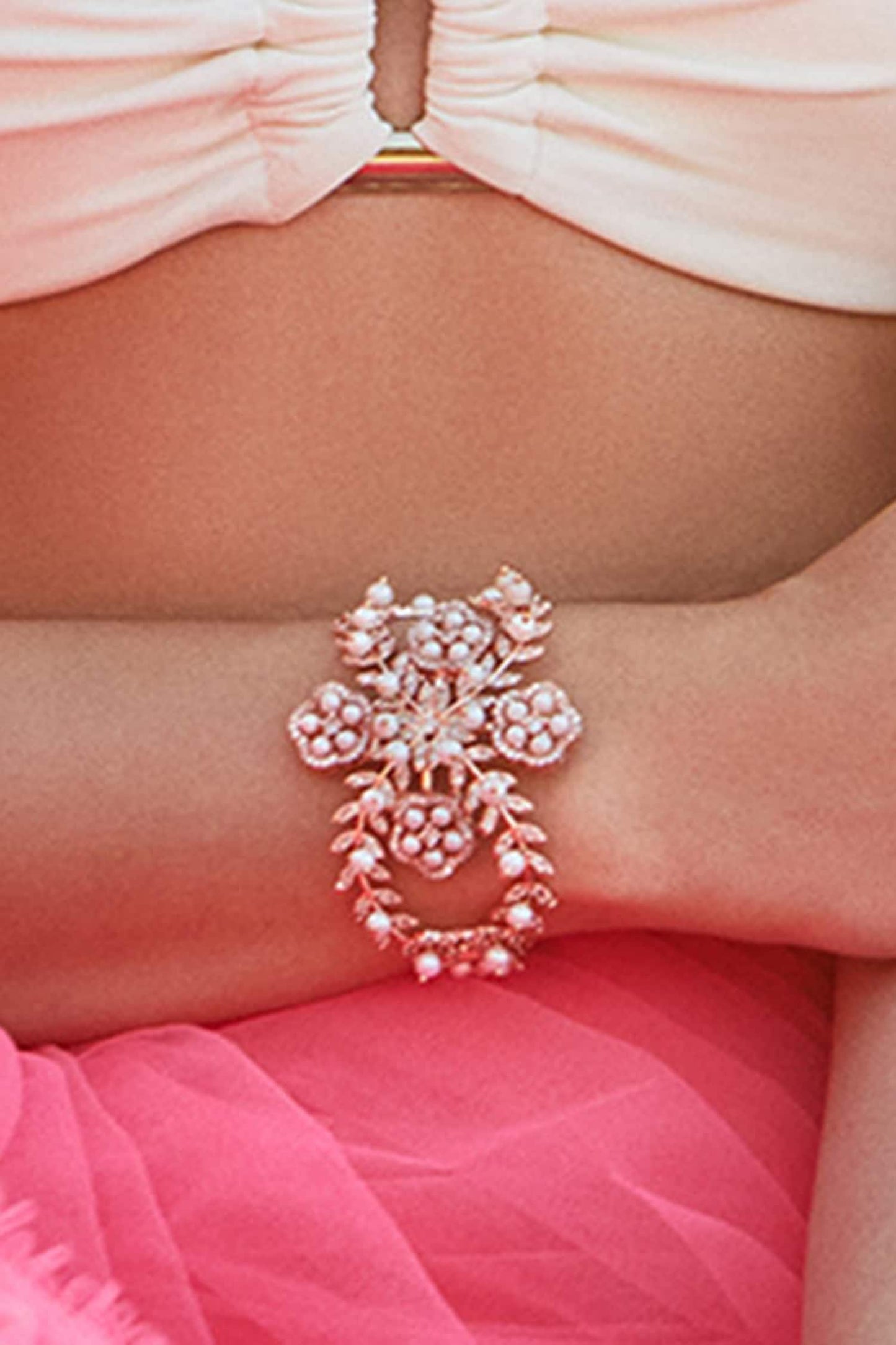 Marcelline Floral Bead Cuff
