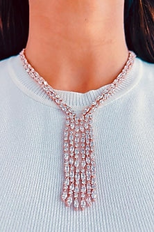 Rose Gold Plated Zircon Choker Necklace