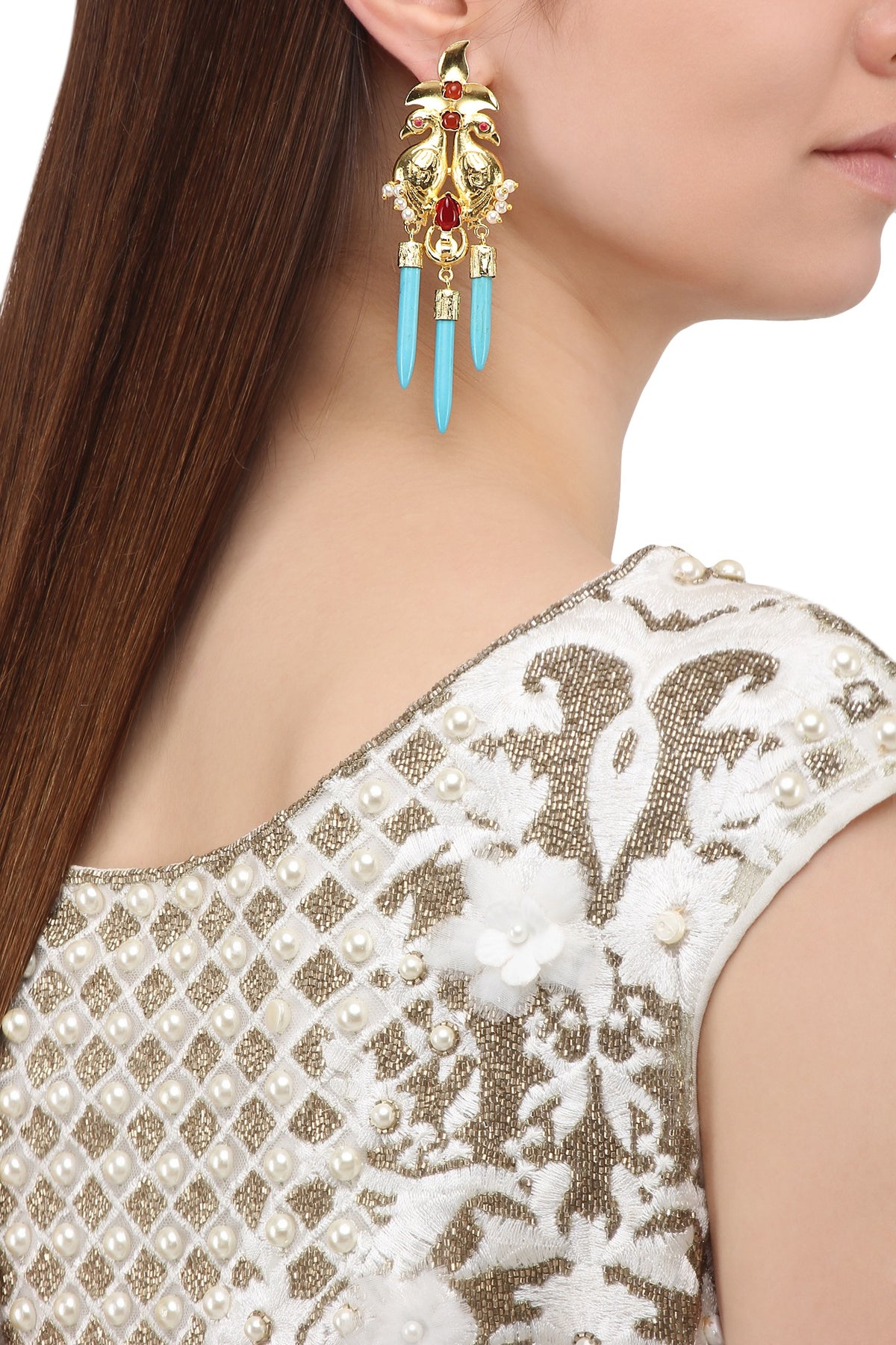 Matte Finish Bird Motif Earrings