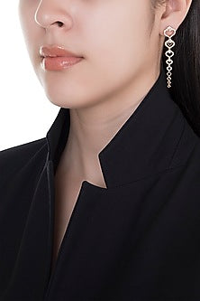 18kt Rose gold diamond drop earrings
