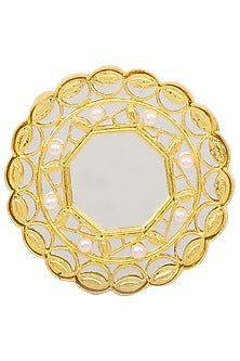 Gold Plated Shennai Arsee Grey Stone Ring