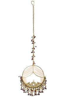Gold Plated Hollow Samaroh Maang Tikka