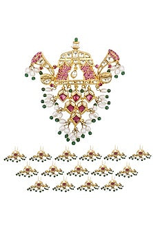 Gold Plated Hair Brooch with Lotus Bud Hair Pins