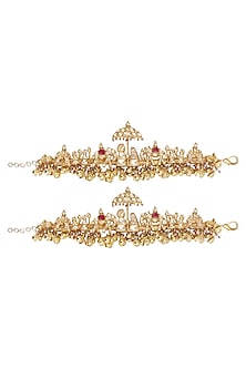 Gold Plated Bride and Groom Motif Anklets
