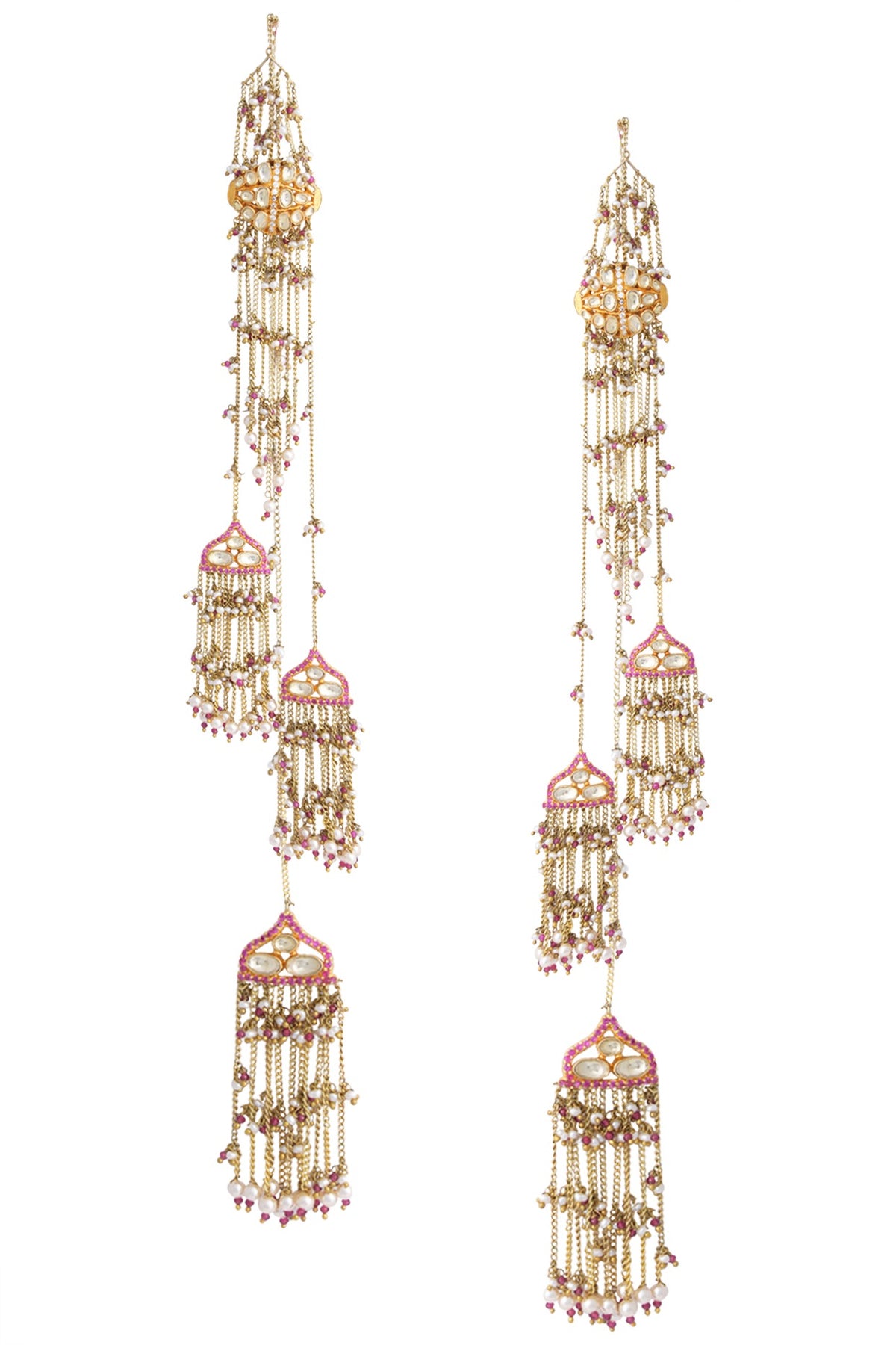 Gold Plated Kashimir Polki Earrings