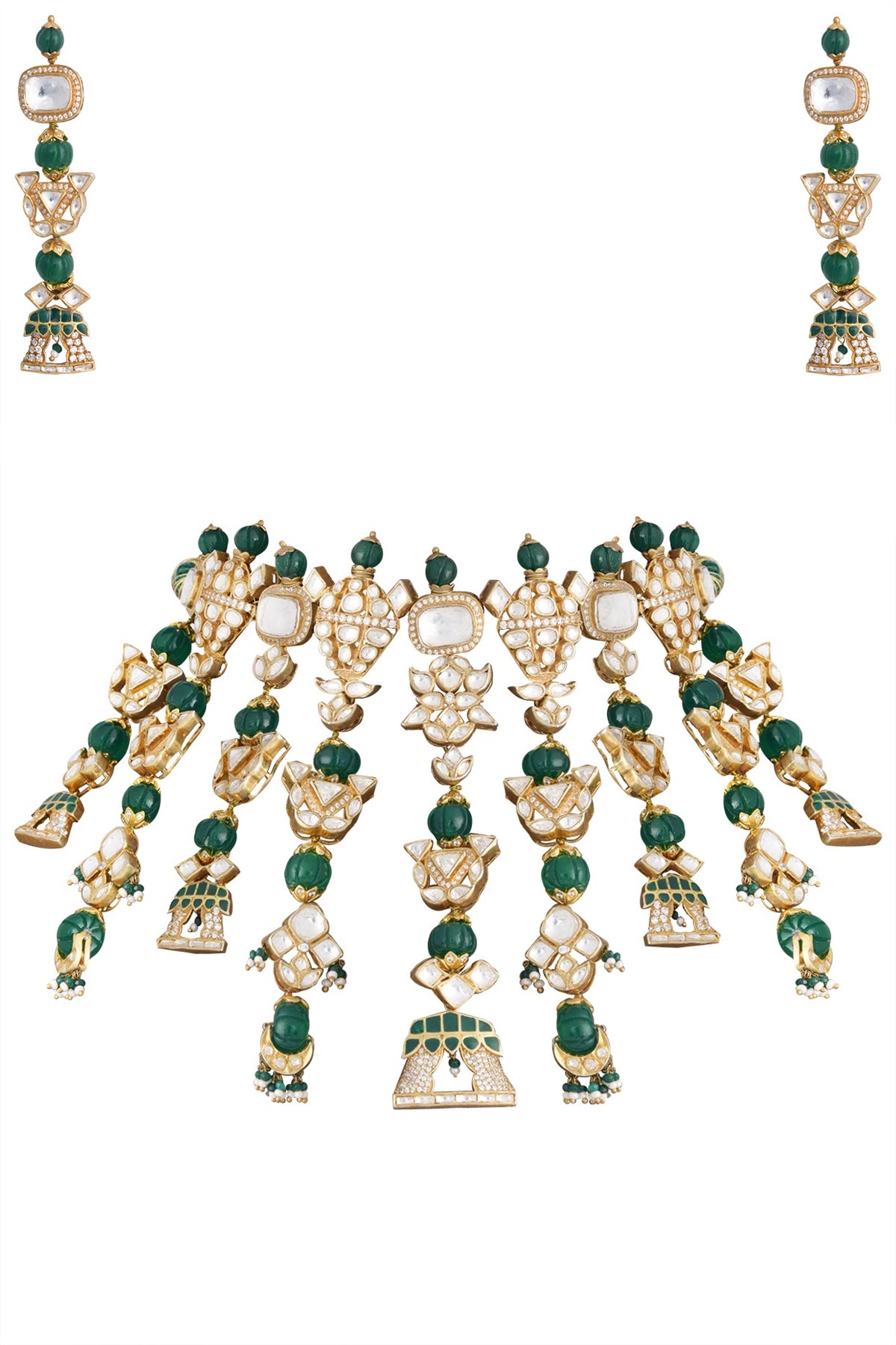 Gold Plated Polki Necklace Set