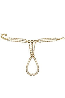 Set Of 2 Gold Plated Pearl Hand Harness
