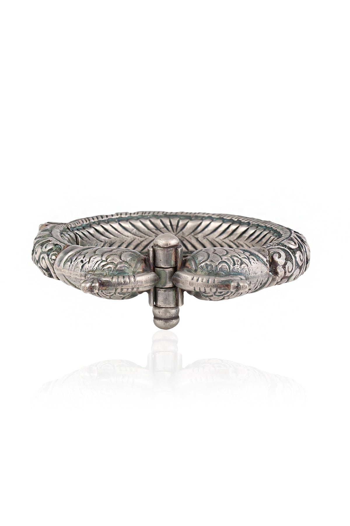 Silver Nestling Peacock Kada/ Bangle