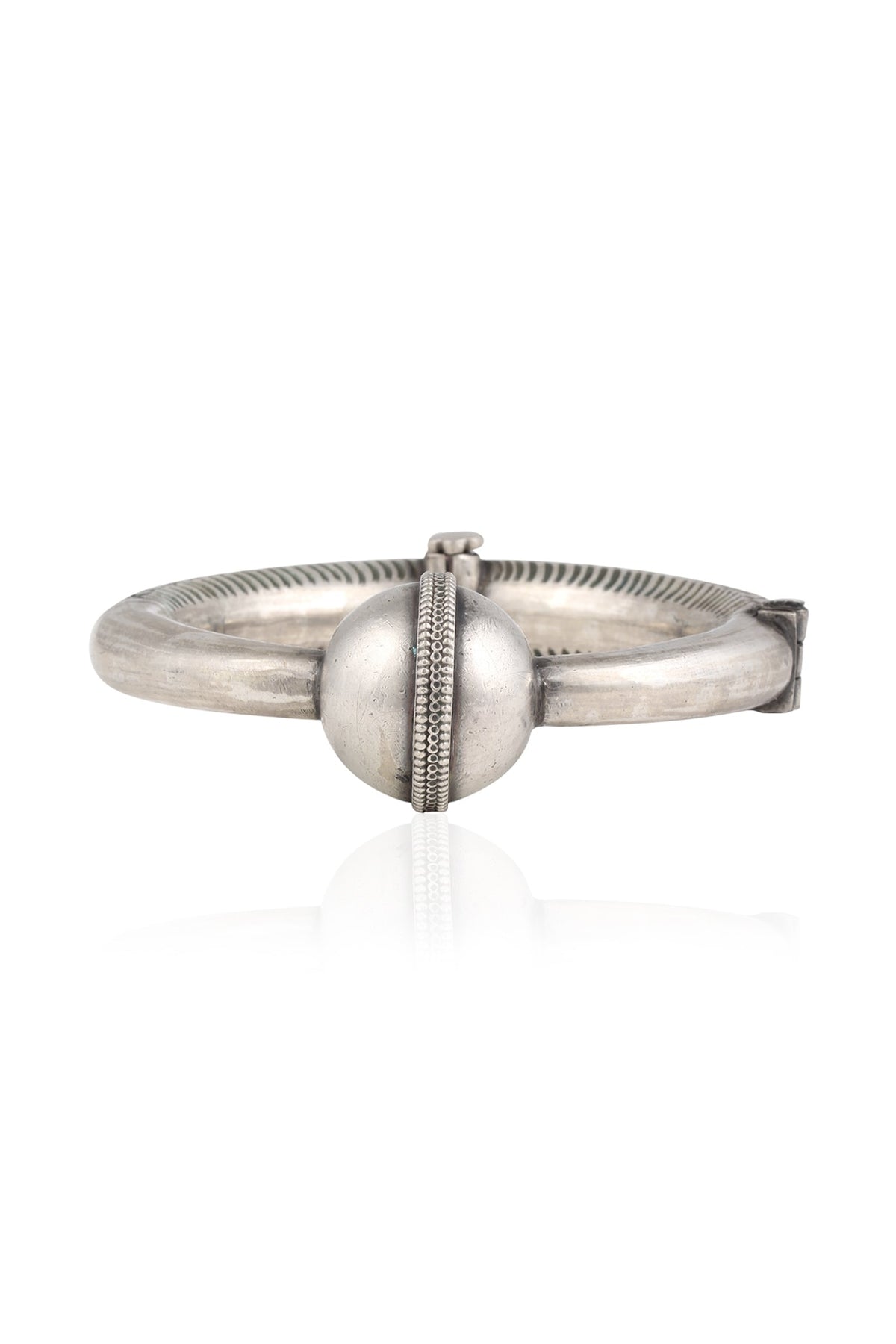 Silver One Bead Head Kada/ Bangle