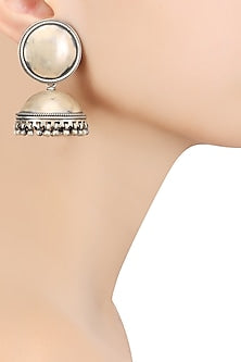 Silver 2 Moons Jhumki Earrings