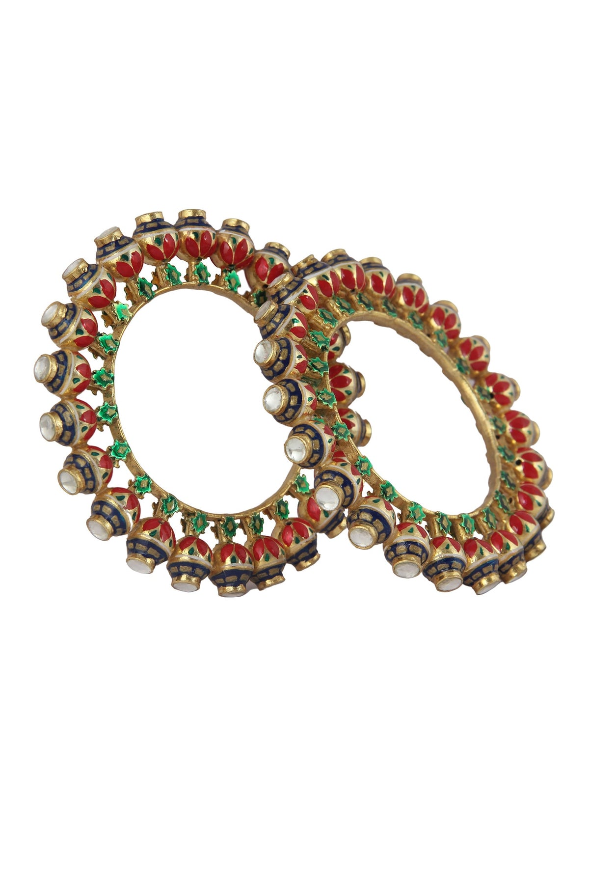 Enamel Stone Kadas Set of 2