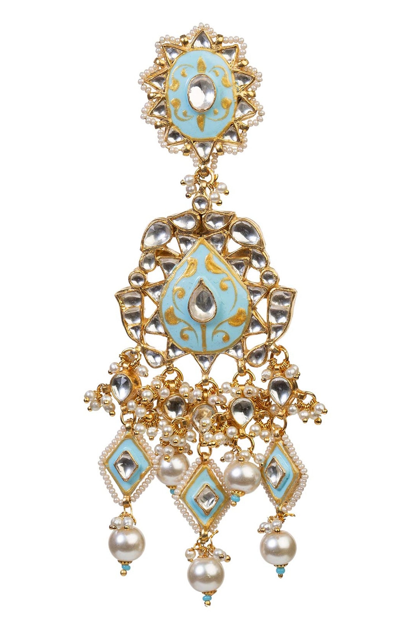 Floral Enamel Stone Danglers