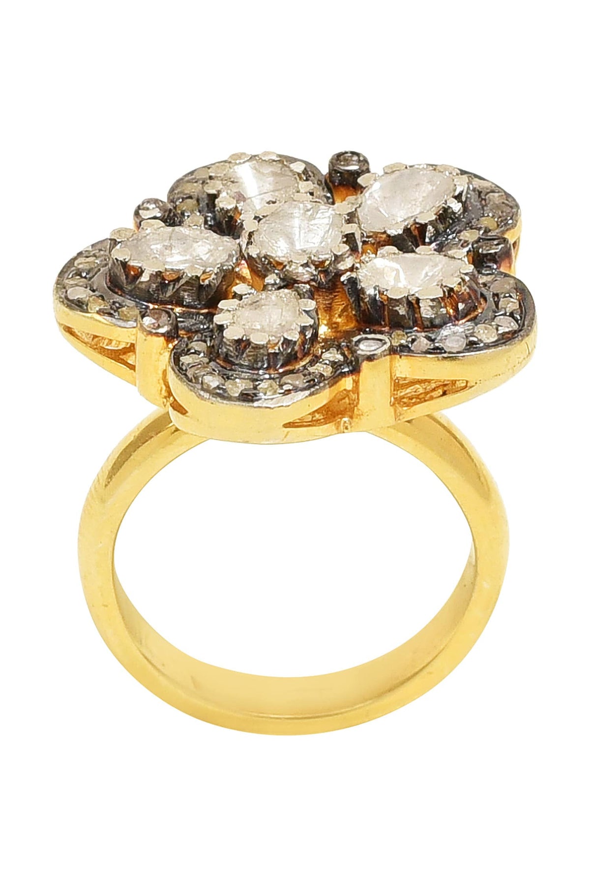 Floral Uncut Diamond Ring