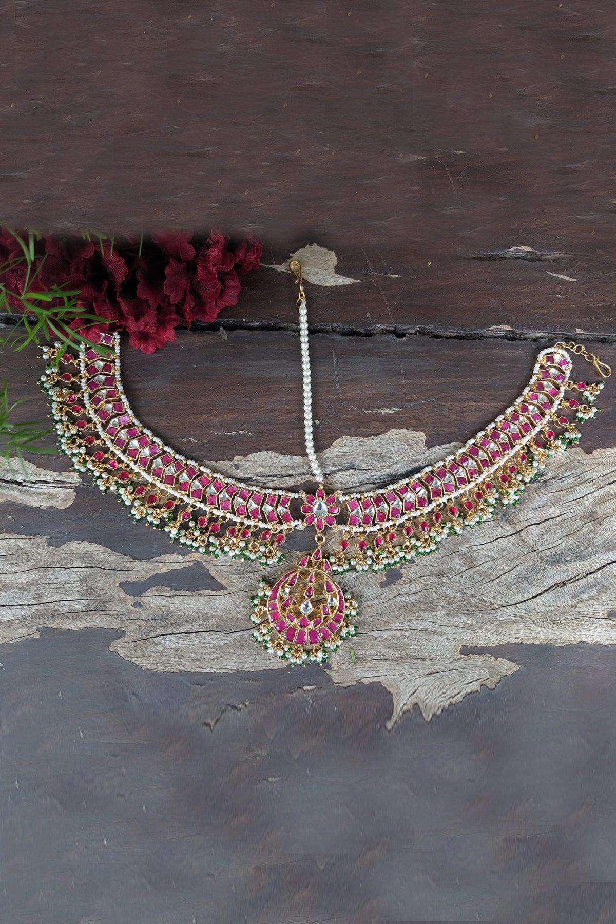 Floral Stone Mathapatti