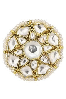 Gold Plated Small White Flower Ring