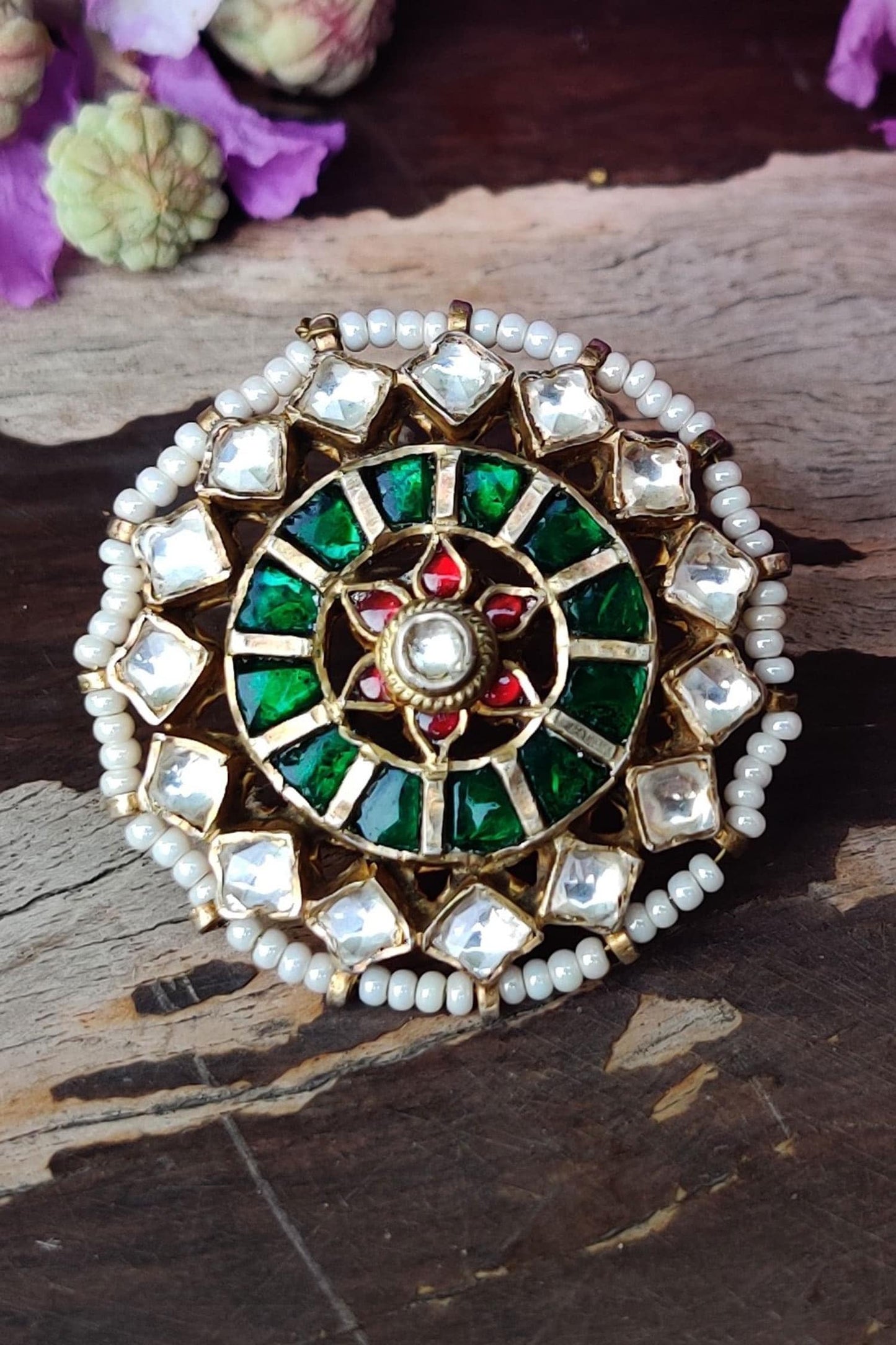 Floral Stone Ring Single Pc