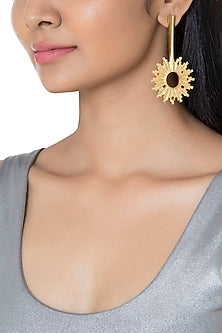 Gold Plated Textured Spike Earrings
