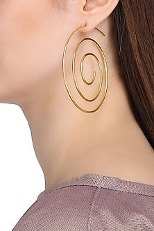 Gold Plated Spiral Hoop Earrings