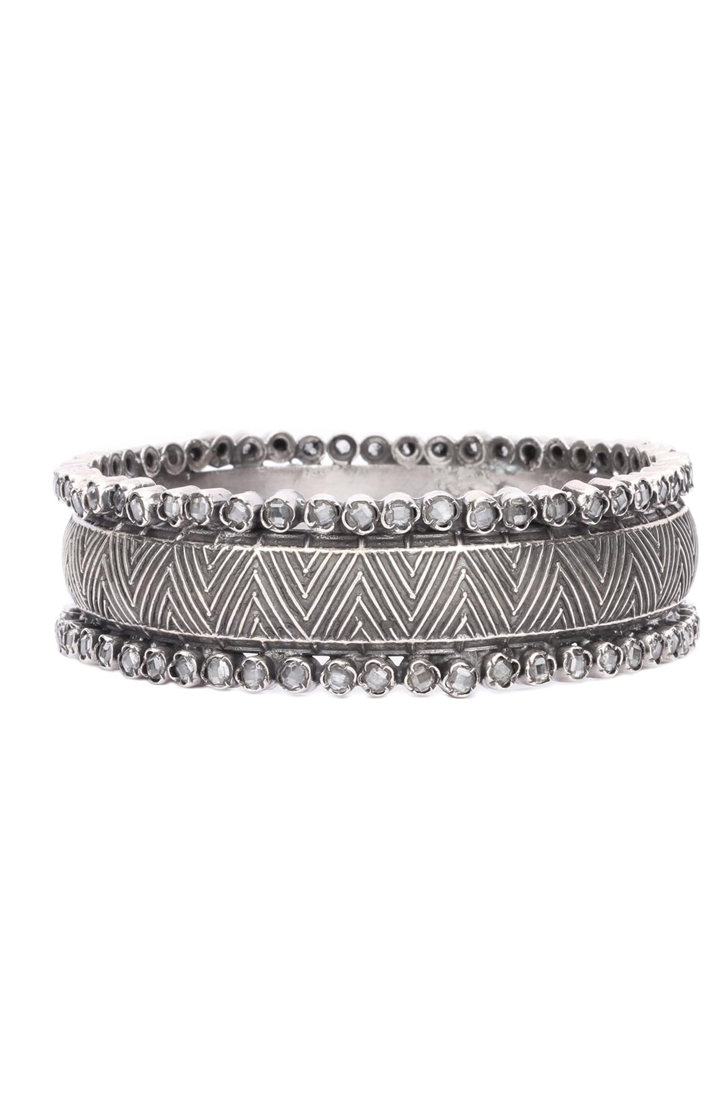 Chevron Pattern Silver Bracelet