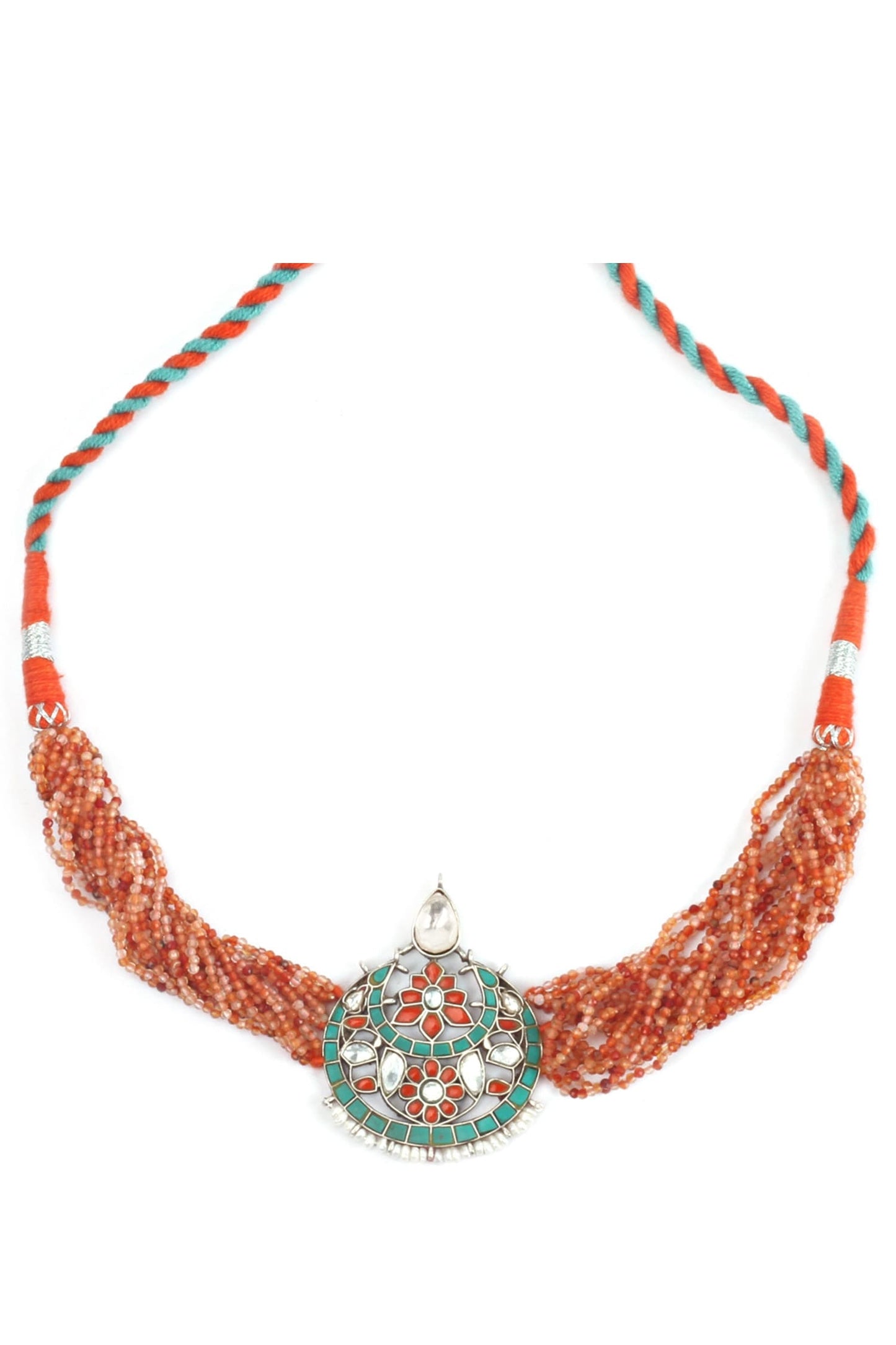 Crescent Moon Motif Pendant Necklace