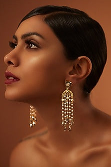 Gold Finish Briolette Drop Earrings