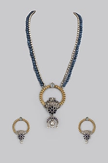 Two-Tone Finish Kundan Polki Necklace Set