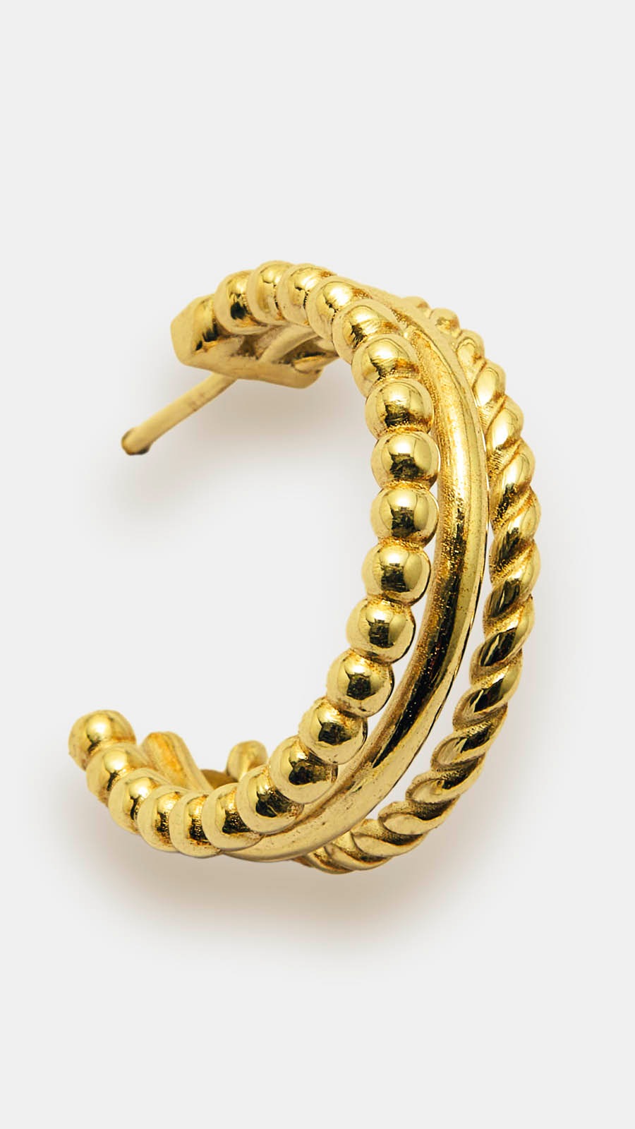Gold Plated Hoop Earrings In Sterling Silver