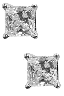 Silver Plated Squar Shaped Studded Earrings
