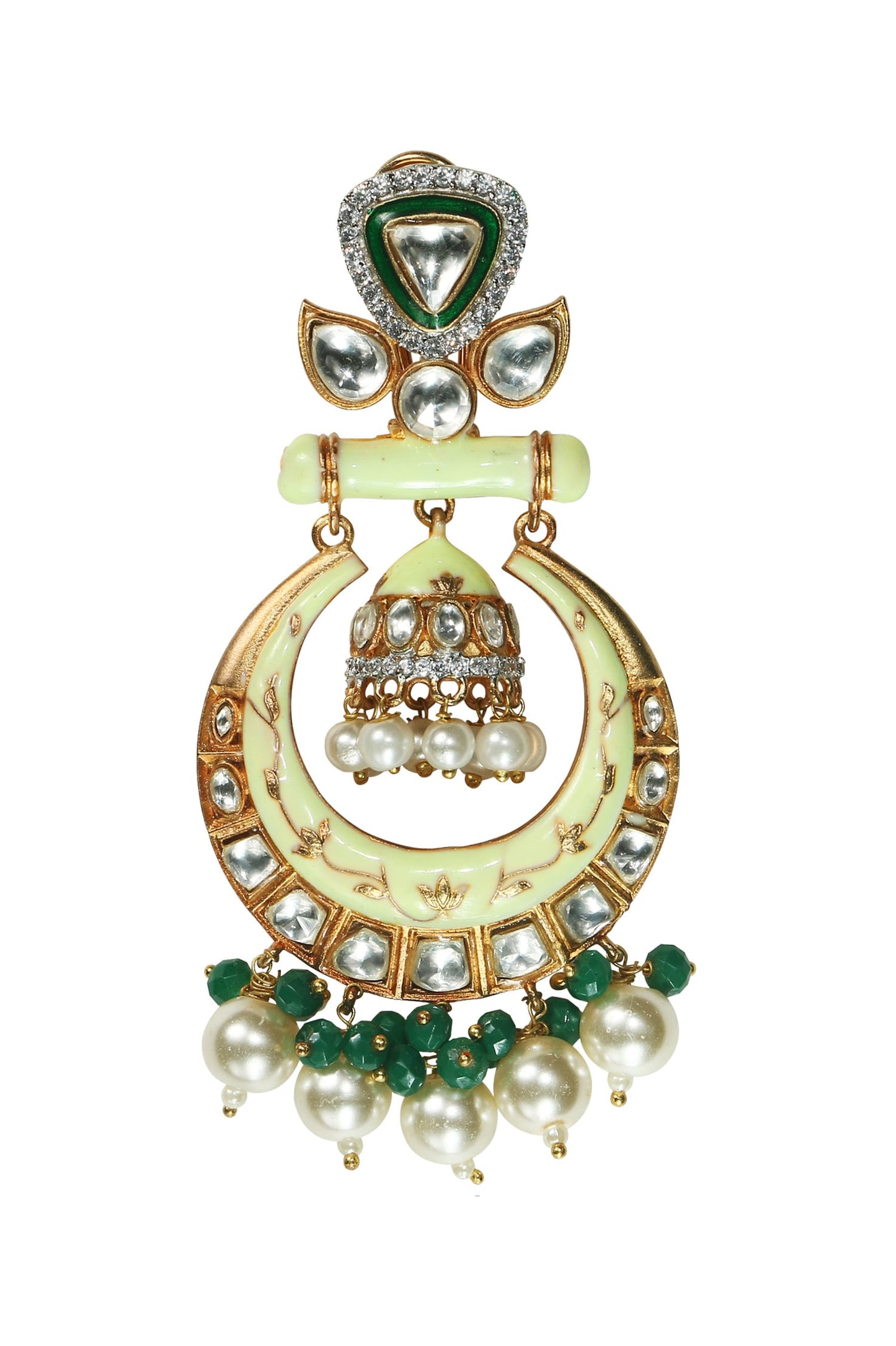 Kundan Meenakari Chandbalis