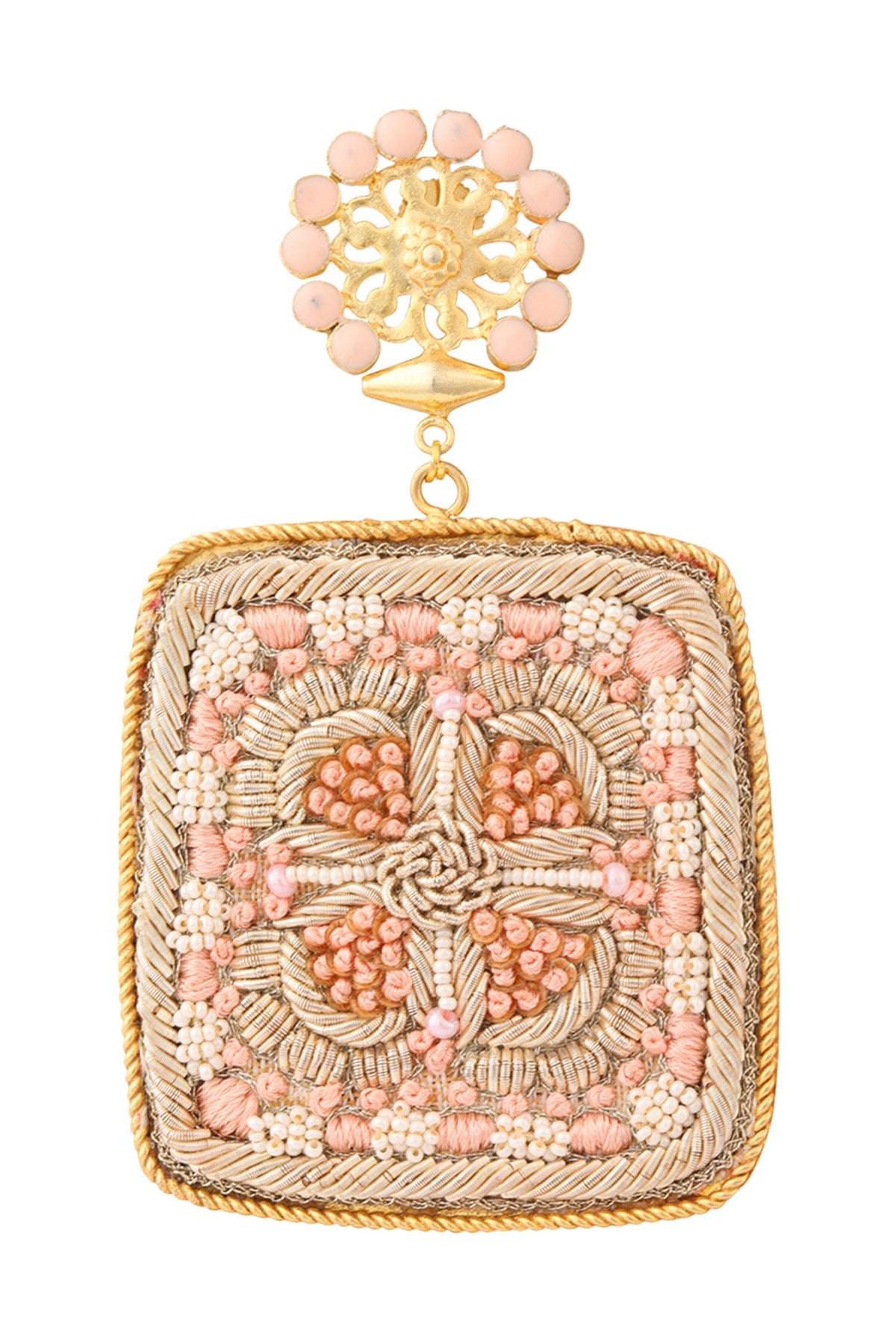 Embroidered Dangler Earrings