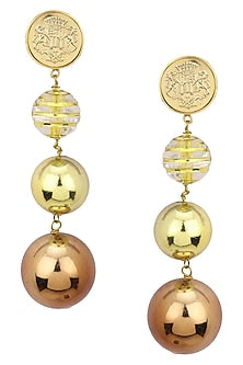 Rose Gold Plated Ball Dangler Earrings