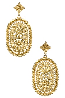 Gold Plated Textured Shenai Earrings