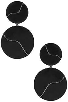 Gunmetal Plated Black Onyx Earrings