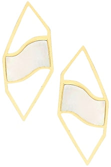 Gold Plated Mother Of Pearl Earrings