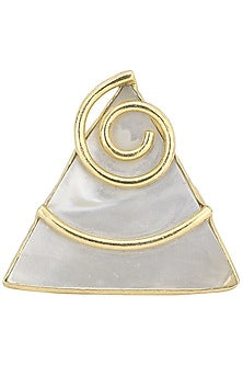 Gold Plated Semiprecious Stone Embellished Ring