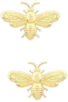 Gold Finish Bee Motif Earrings