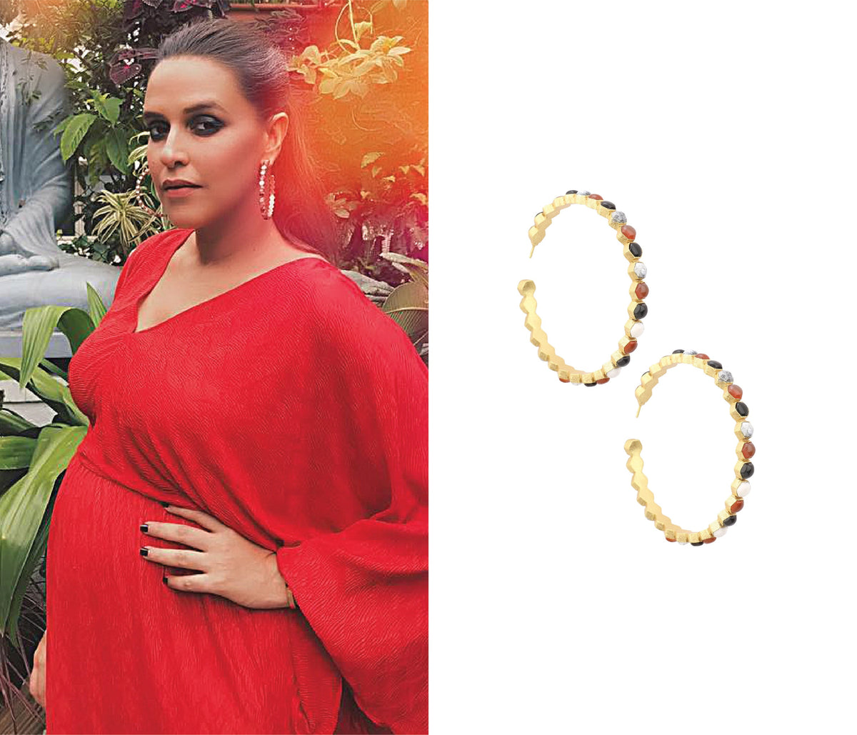 Gold Finish Insectopedia Hoops Earrings