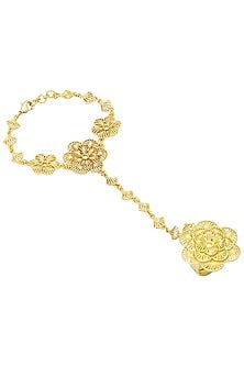 Gold Plated Floral Haath Phool